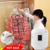 Hang Transparent Vacuum Bag Storage For Clothes Down Jacket Overcoat Compression Home Organizer Wardrobe Dustproof Coat Air Pump 2