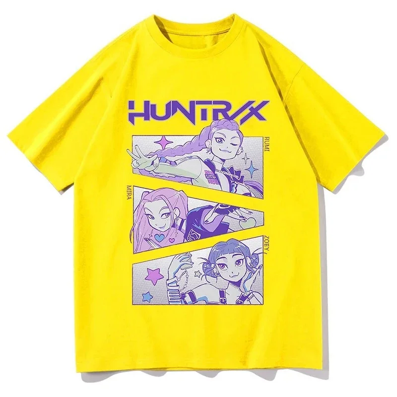 SummerKPop Demon Hunters Huntrix Print Kids Short Sleeve Children's T-Shirt Streetwear Style Cotton Tees Boys Girls Clothing Top 4