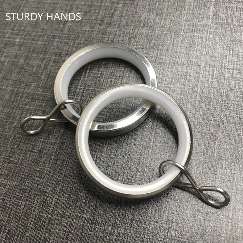 High Qaulity Stainless Steel Curtain Rings Curtain Roman Rod Hook Ring Shower Curtain Clamps Home Bathroom Hardware Accessories