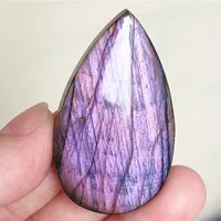 Pendentif en labradorite violette naturelle, bijoux en labradorite violette pure, 50x30x7mm, collier pour femmes et hommes, AAAAAA 4
