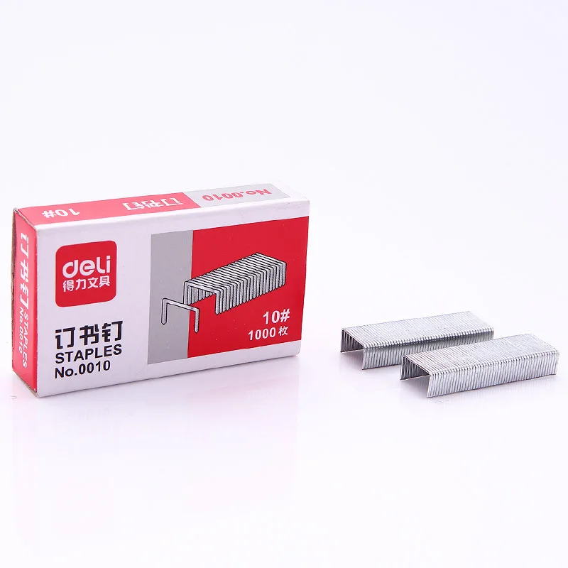 Deli 1000pcs Boxed Small 10# Staples For Mini Stapler School Office Supply Stationery Business Files Binding Tool Student Gift stapler pin