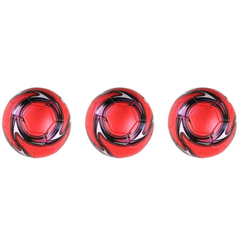 

3X Professional Soccer Ball Size 5 Official Soccer Training Football Ball Competition Outdoor Football Red