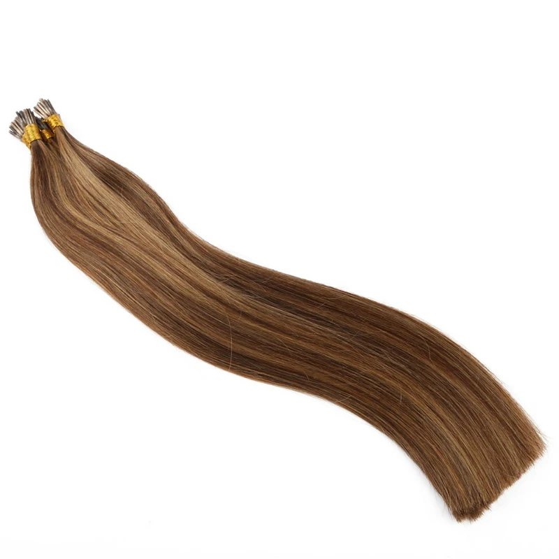 P4/613 Straight I Tip Hair Extensions Natural Real Human Hair Fusion Extensions Keratin Capsule Brown Blonde For Salon