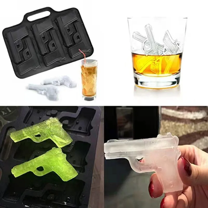 Silicone Toy Gun Ice Mold Plastic Bullet Shaped Ice Cube Tray Easily Detachable DIY Cube Mold Cream Tools ice mold