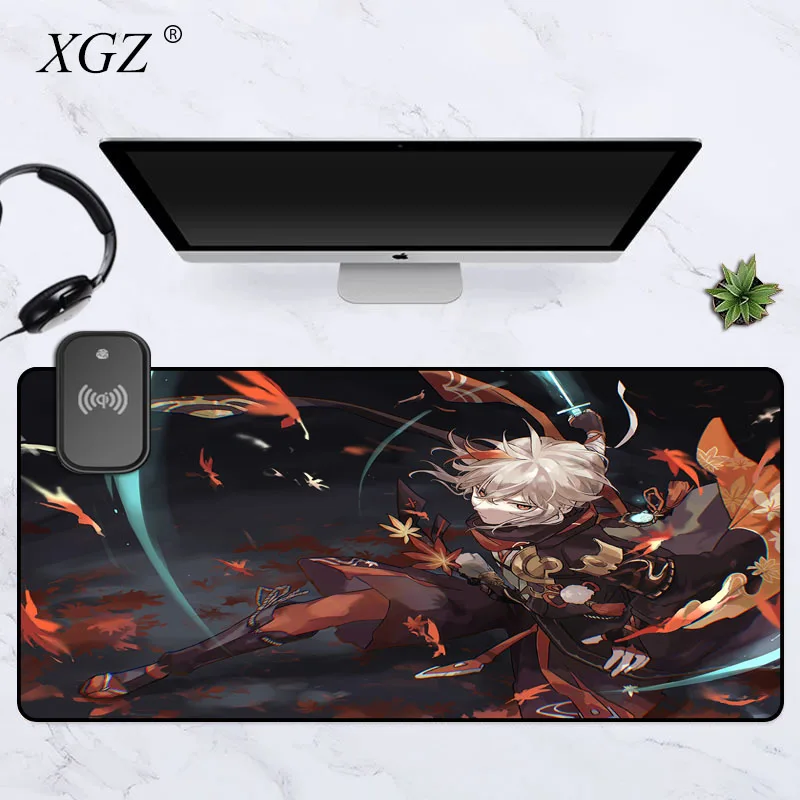 XGZ Genshin Impact Kazuha Wireless Charging Mouse Pad Desk Mats Desk