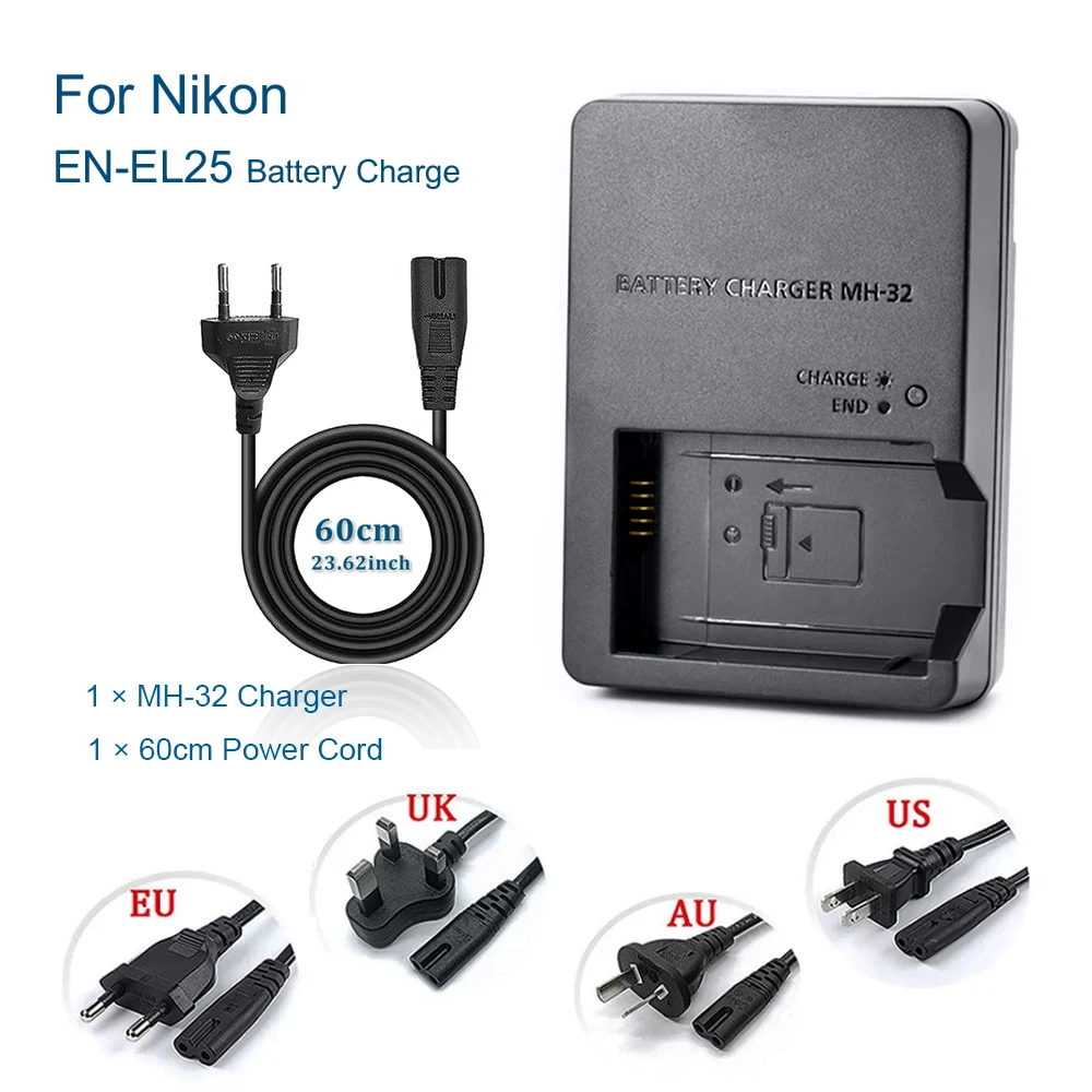 MH-32 MH32 バッテリー充電器 ニコン EN-EL25 ENEL25 EN25 バッテリー