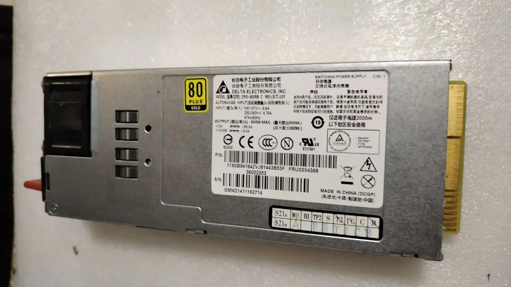 

DPS-800RB C REV 800W PSU 80 plus 03X436 8 блок питания для RD630 640 530