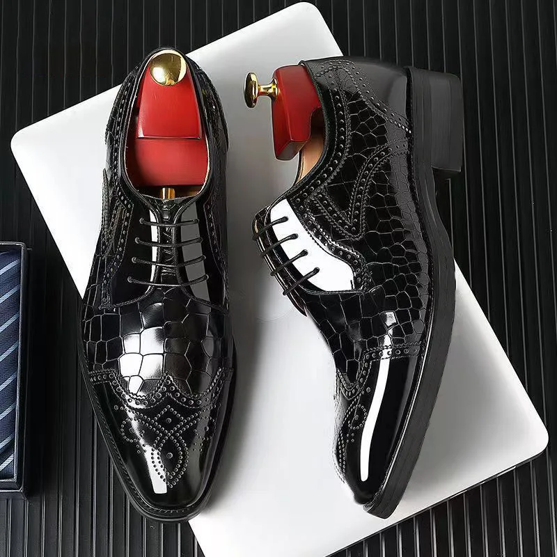 Luxury Mens Leather Shoes High Quality Men's Shoes Pointed Oxford Wedding Leather Men Dress Shoes 2024 Gentleman Office Man Shoe 4