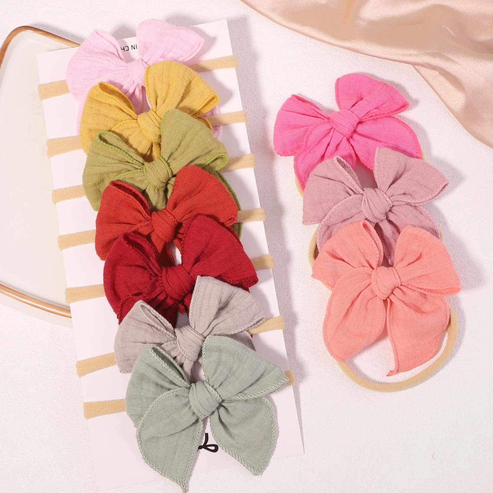 

1pcs Bows Headband for Girls Solid Color Elastic Hair Bands Nylon Hairband Newborn Turban Headwear Kid Baby Hair Accessories