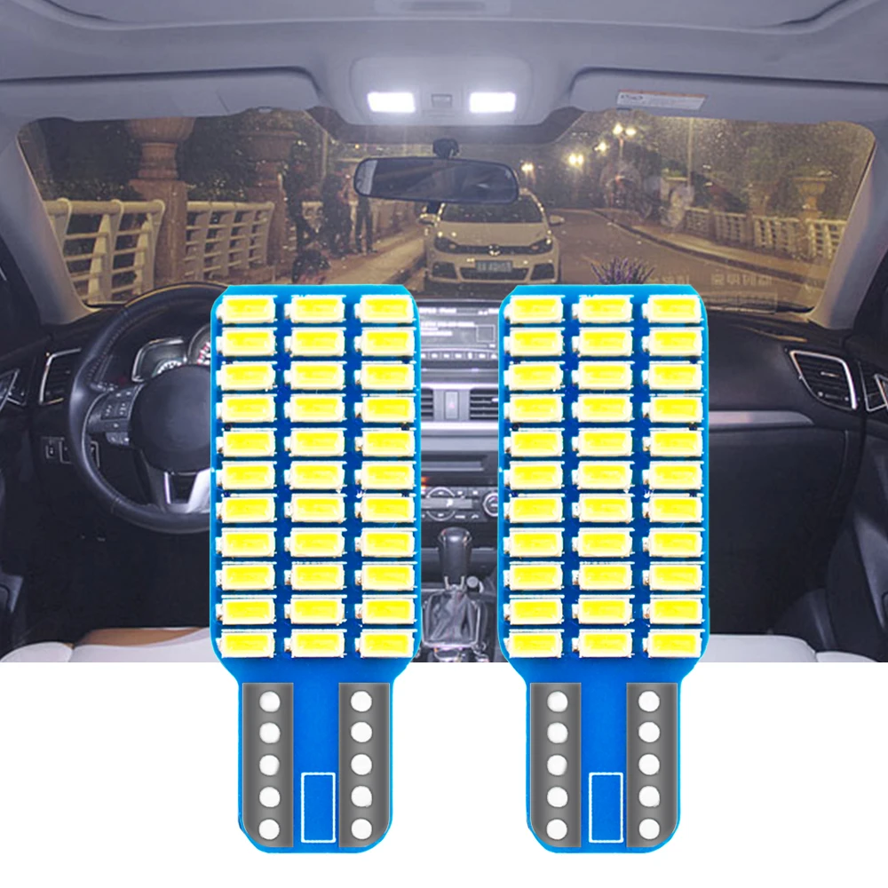 2Pcs Led Bulb 168 194 Turn Signal Lamp 3014 33SMD License Plate Trunk Light  White for DC12V Auto Interior  Driving LED