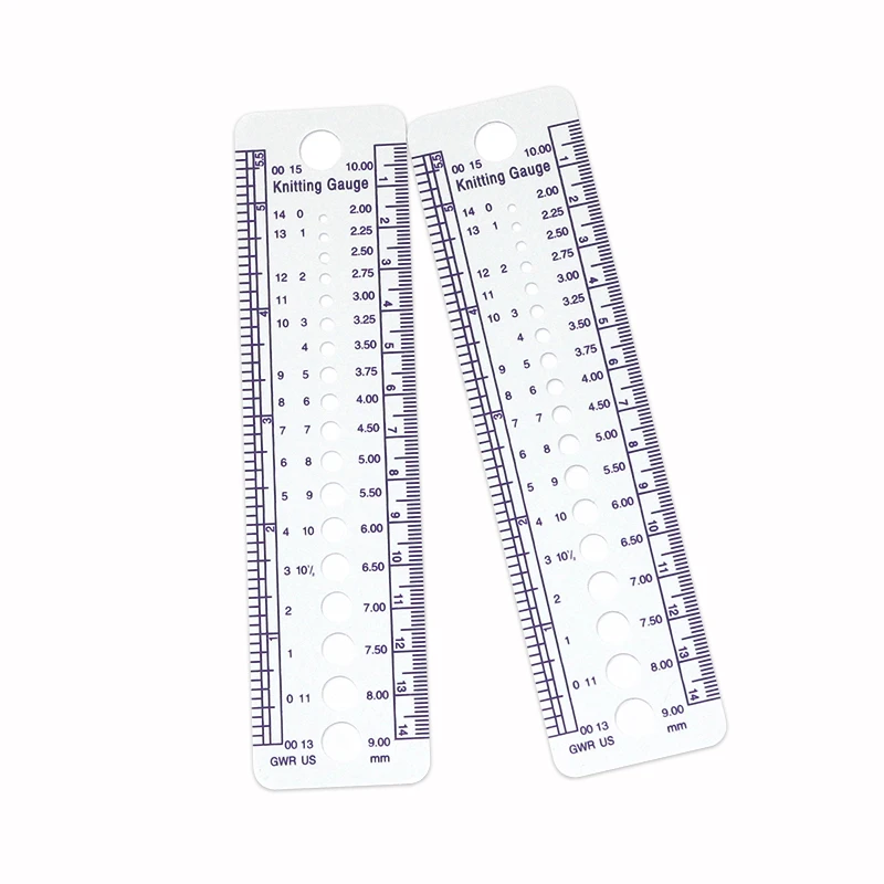 Knitting Accessories Measuring Feet Size Needle Gauge Inch Sewing Ruler Centimeter 2-10 mm Size Sewing Tools Yarn Needle Ruler