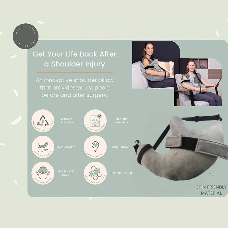Ergonomic Shoulder Recovery Pillow - Enhanced Comfort for Post-Surgery Healing, Ideal for Side Sleepers