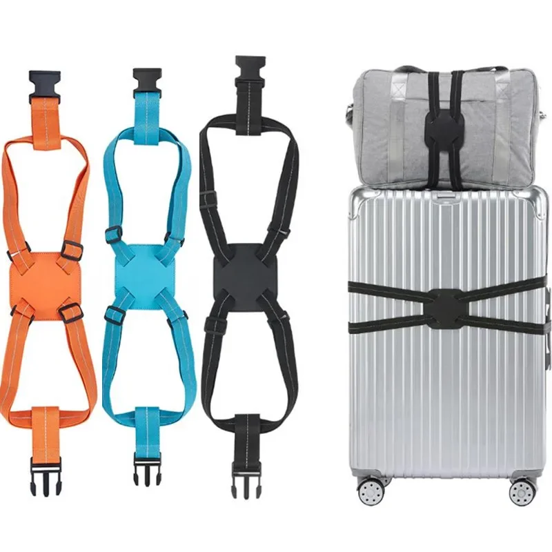 1PC Black Adjustable Elastic Luggage Strap Suitcase Belts Telescopic Travel Bag Belt For Suitcase Fixed Belt Travel Accessories
