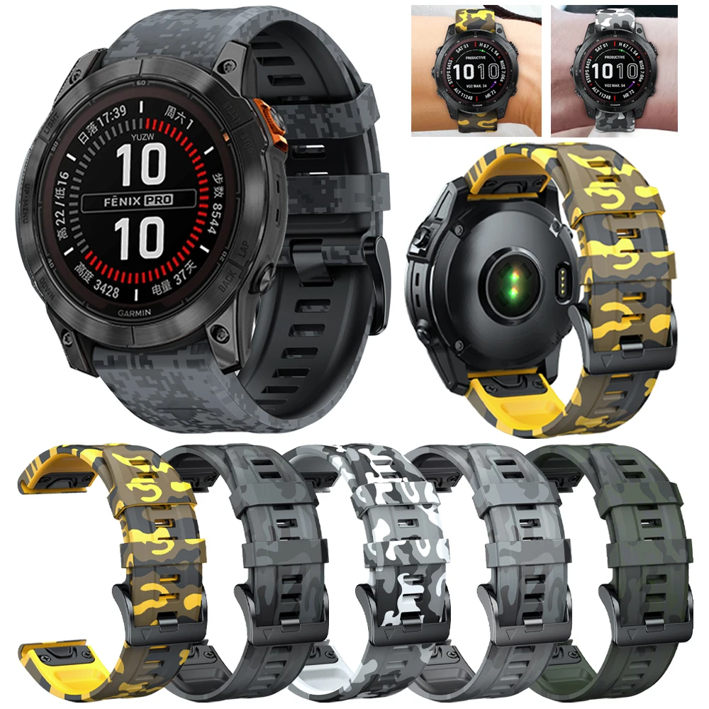 

Ремешок силиконовый для наручных часов Garmin Fenix 7X 7 6X 6 Pro 5X 5 Plus GPS 3 HR Epix Gen 2, быстросъемный браслет для часов, 26 22 мм