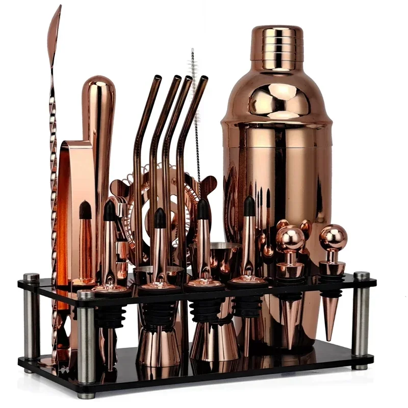 Cocktail Shaker Cocktail Bar Tools 20piece Complete professional cocktail boston shaker drinks Bartender kit cocktail mixer Set household utensils for hospitality
