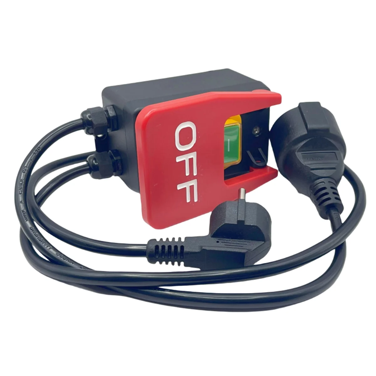 220V 단상 온/오프 스위치, 안전 스위치, 소켓이 있는 제로 전압 스위치, 비상 끄기 스위치 EU 플러그 DY