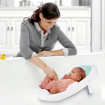 Newborn Adjustable Bath Net Seat Cushion Anti-slip Baby Bath Net Mat Children Bathtub Shower Cradle Bed Seat 2