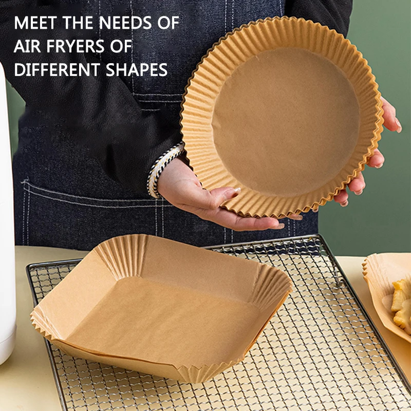 Airfryer Baking Paper Parchment Square Round Air Fryer Baking Disposable Paper Liner Non-Stick Food Grade Kitchen Accessories