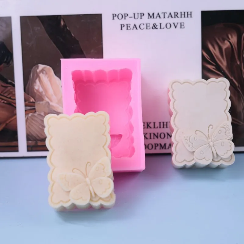 Butterfly Design Soap Silicone Molds Candle Rsin Craft Tools Rectangle Shaped Handmade Making Soap Mould