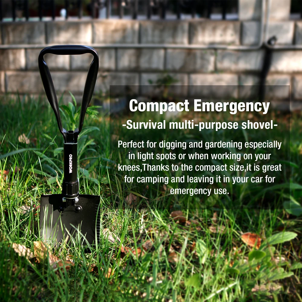 Pala Da Neve Telescopica WORKPRO - Regolabile Da 66,5 A 120cm - Leggera E Portatile