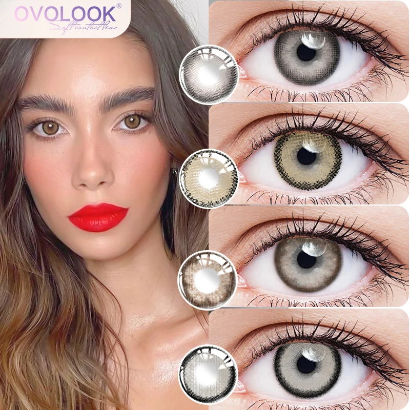 

2pcs Fashion Color Contact Lenses for Eyes Makeup Graduated Beautiful Pupil Correct Myopia Soft Hydrogel Cosmetic Accessory