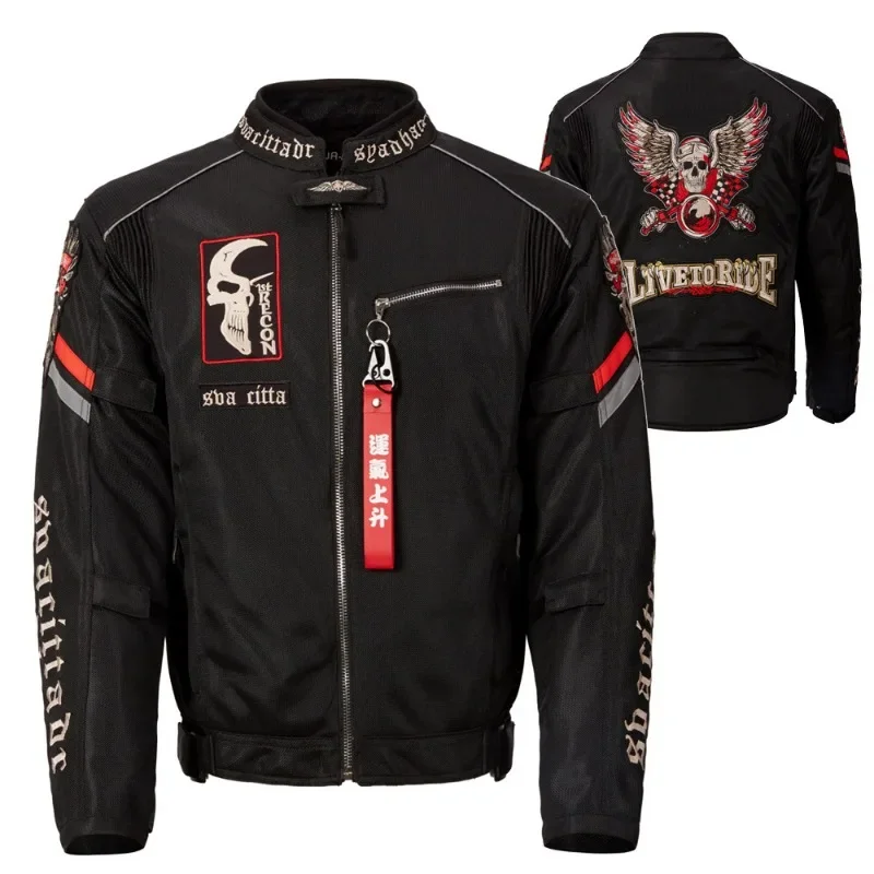 Motorcycle clothes summer women's XS size breathable mesh thin men's Retro riding fall proof clothes windproof