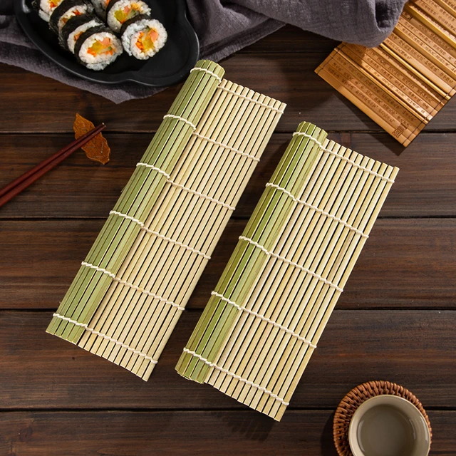 New Bamboo Sushi Mat Onigiri Rice Roller Rolling Maker Kitchen Japaness  Food 24*24CM