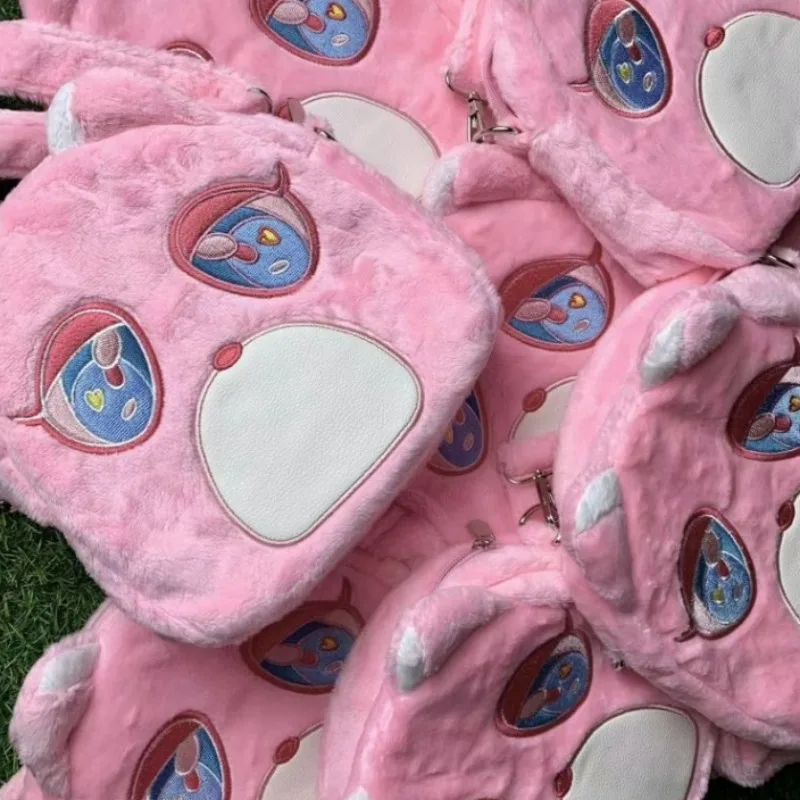 Xiuya Pink Womens Shoulder Bag Cartoon Embroidery Harajuku Fashion Y2k Crossbody Bag Cute Bear Casual Plush Soft Female Handbag