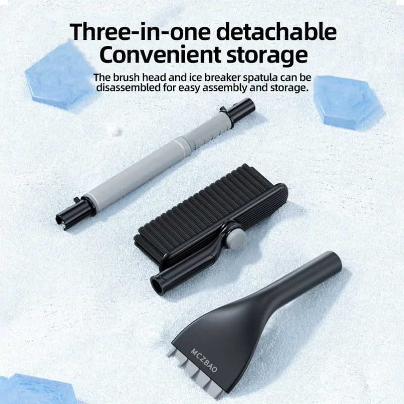 Adjustable Car Snow Shovel Extendable Ice Scraper Windshield Snow Brush Frost Remover Winter Vehicle Cleaner Tool