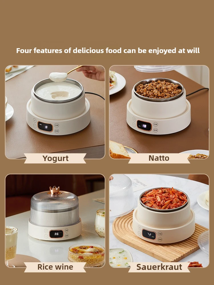Convenient Home Fermentation Machine for Making Natto, Rice Wine, Kimchi, Yogurt-All in One & Stainless Steel Inner