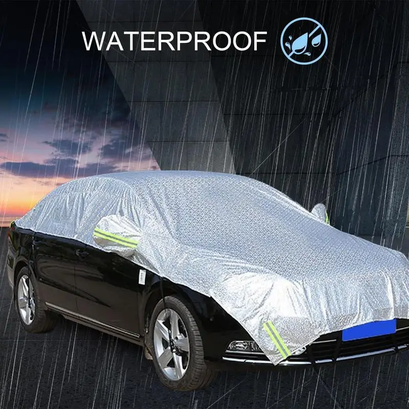 Magnetic Half Car Cover Sun Uv Snow Dust Rain Resistant Covers Car Cover  Waterproof Car Outdoor Sun Shade Cover - AliExpress