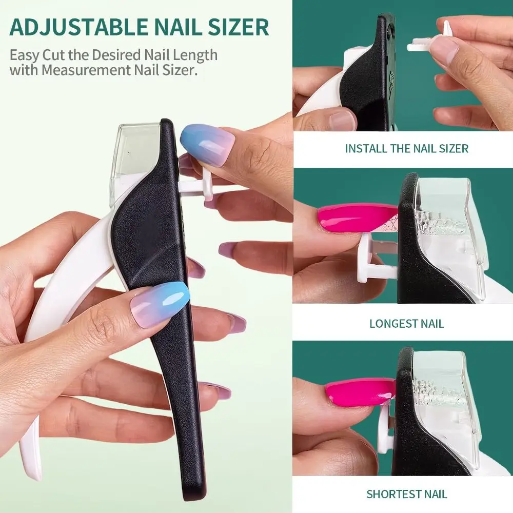 Built-in Nail Buffer U-shaped Fake Nail Clippers Splash Protection Adjustable Acrylic Fake Nail Clippers Rounded Edges