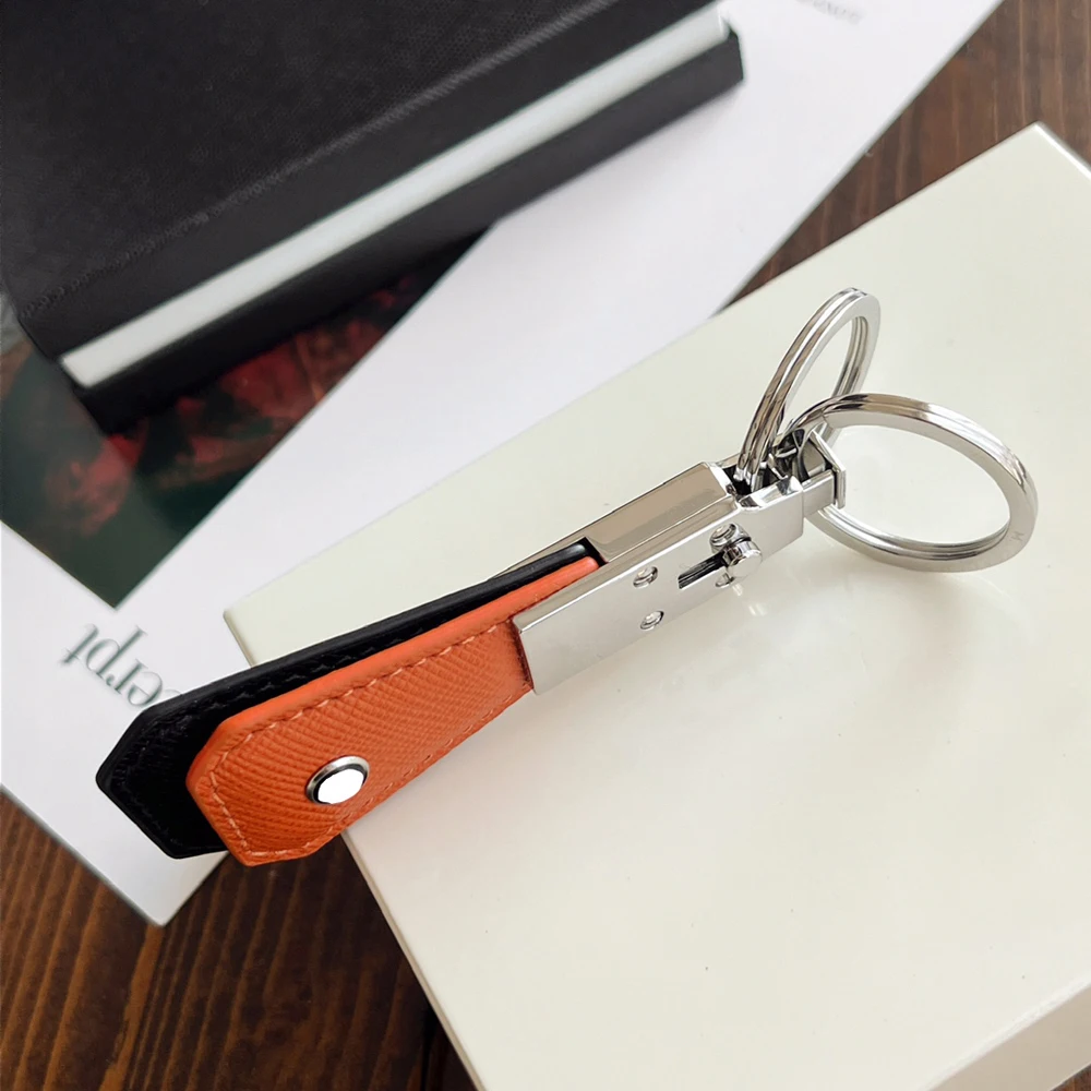 CJS Key Chain MB 2 Color Double Ring Keychain, Stainless Steel Double Ring, One Fixed And One Freely Detachable With Box Set