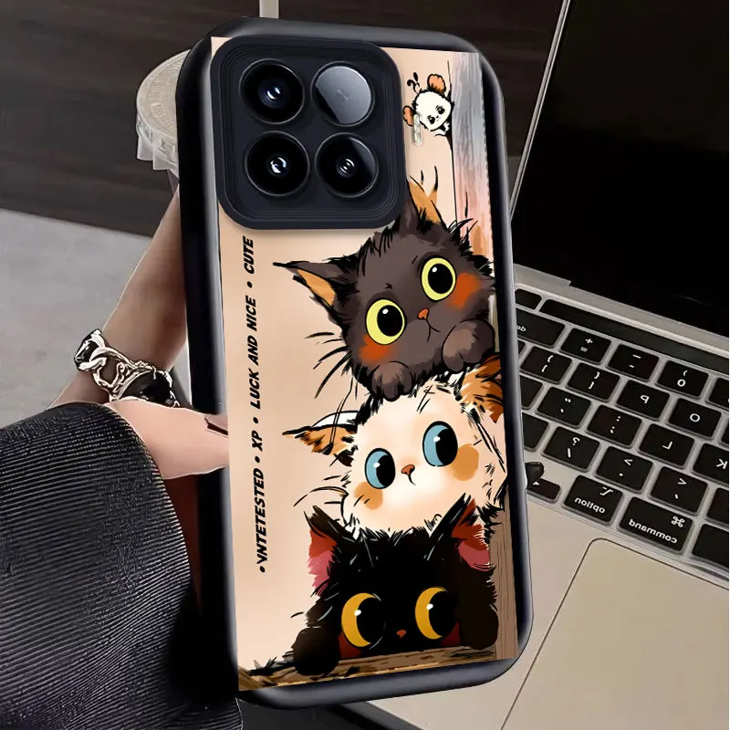 Cute Cat Print Pattern Silicone Protective Cover - Shockproof Flexible Case
