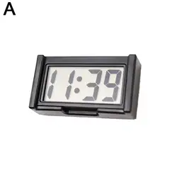 Digital Car Dashboard Clock - Sleek Self - Adhesive Display Accessory (Black)