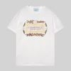 Summer Men's Short Sleeved Cloud Magic Hand Orange Print T-shirt for Men and Women, Loose and Versatile Classic Round Neck Top 2