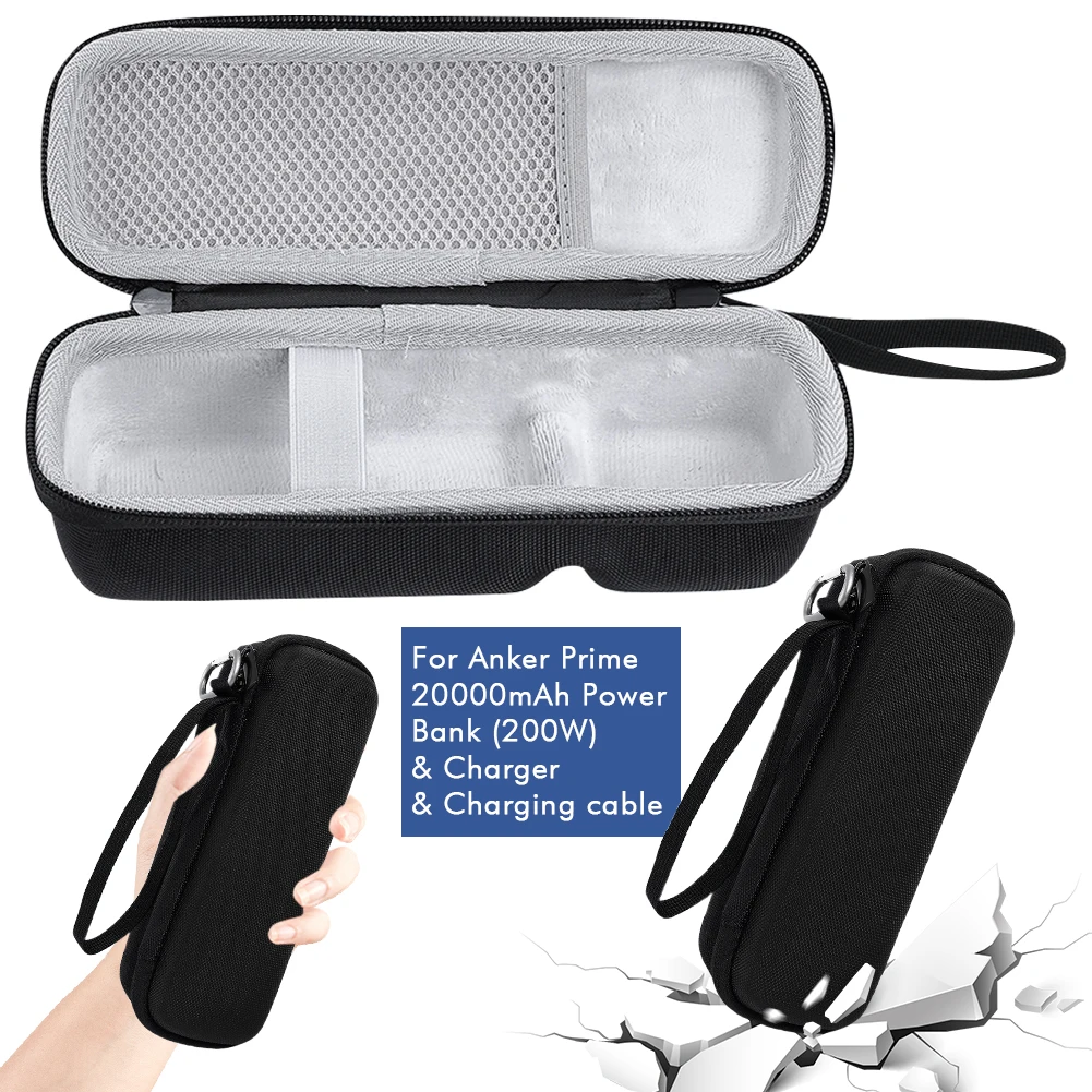 휴대용 케이스 충격 방지 하드 여행용 케이스 EVA 안티스크래치 휴대용 가방(Anker Prime 20000mAh 보조베터리 200W 및 충전기용)