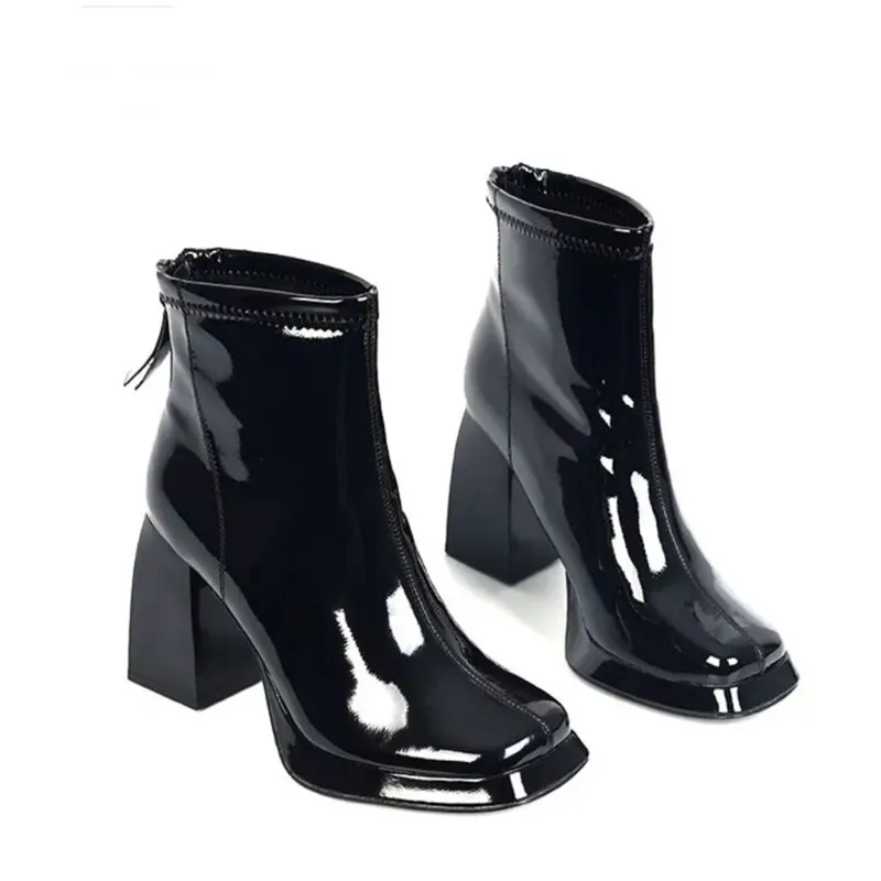 

Women's Boots 2022 Autumn Platforms Ankle Boots Zipper Punk Style Women Platform Heels Shoes Women Chunky Heel Fashion Boots