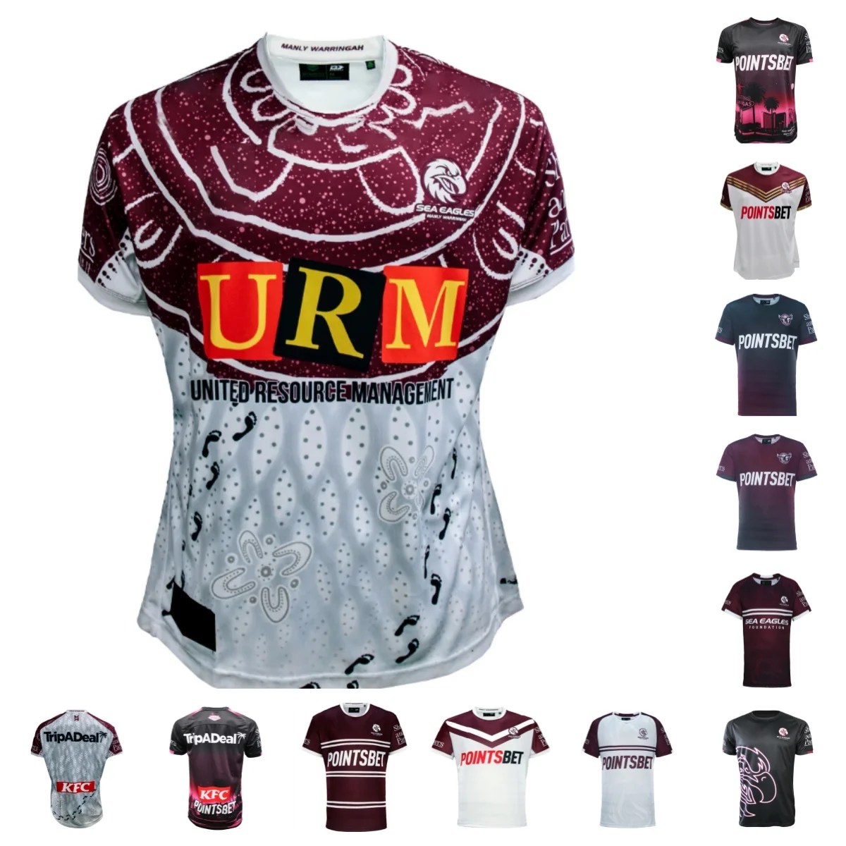 /NRL Sea Eagles Men's Reproductive Indigenous jersey High quality jersey Multiple home and away high-quality rugby jerseys rugby jersey
