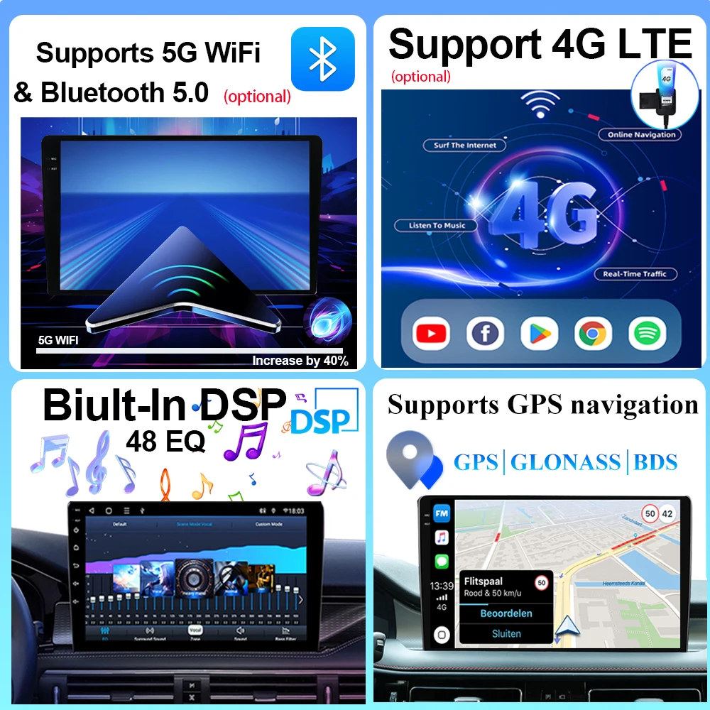 포드 S 맥스 S-MAX 2006-2015 용 안드로이드 13, 포드 갤럭시 2014 차량용 5G 와이파이 라디오 스테레오 멀티미디어 플레이어, GPS 네비게이션 HDR QLED