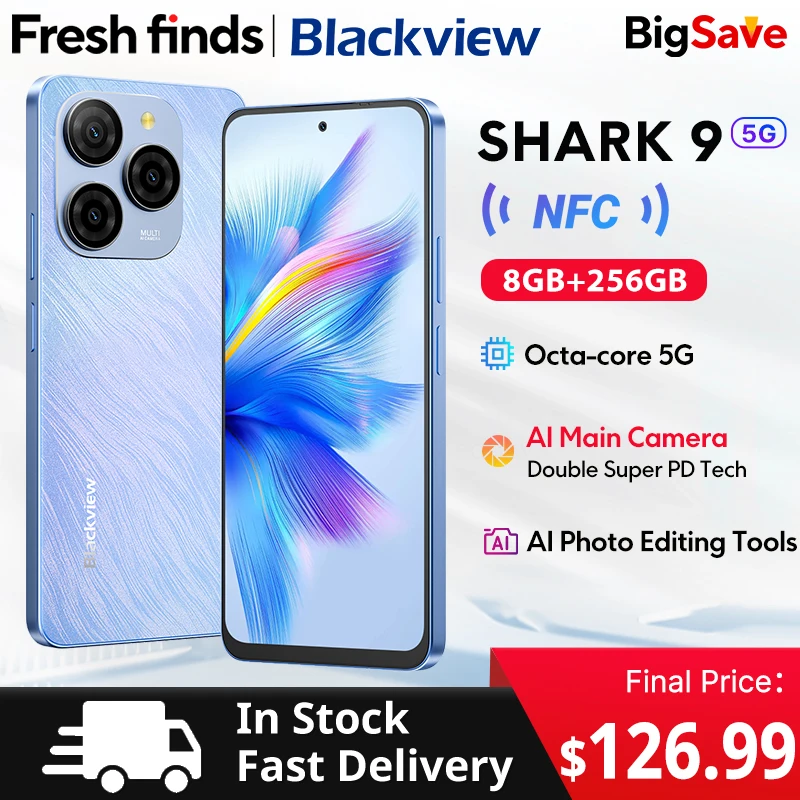 World premiere】Blackview SHARK 9 5G Smartphone 6.67'' HD+