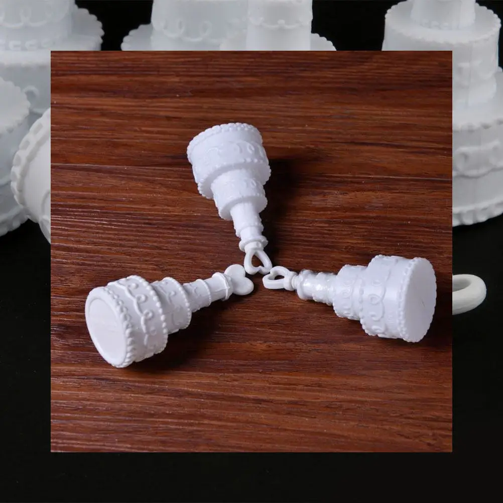 12개 케이크 버블 병 디자인 하트 모양 4겹 경량 웨딩 파티 장식 도구