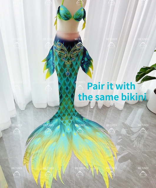 Mermaid Tail Swimsuit fitted with fins