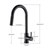 Black Kitchen Faucet Flexible Pull Out 2 Modes Nozzle Hot Cold Water Mixer Tap Deck Mounted Sprayer and Stream SUS 304 Faucets 6