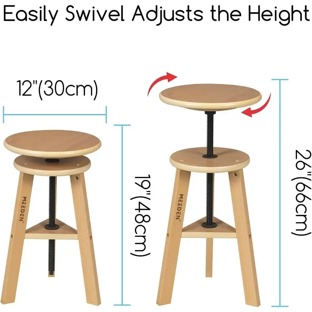 NEW-Wood Drafting Table & Stool Set,Artist Stool and Craft Table with Adjustable Height,Tiltable Tabletop for Artwork, Graphic D