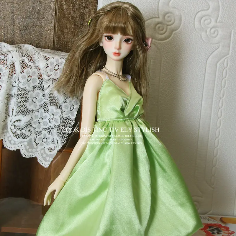 BJD 인형 귀여운 옷 스커트, 블랙 화이트 그린 1/3 1/4 1/6 인형 액세서리, 어린이 장난감, 60cm