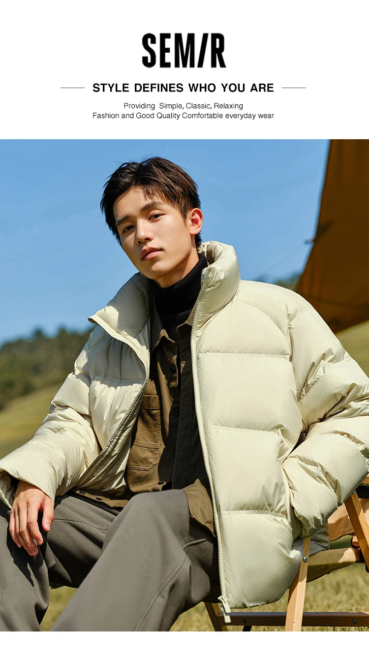 Semir Down Jacket Men Women 2024 Winter New Light Short Coat Three-Proof Thermal Puffer Coat Couple Top Trendy Down Jacket
