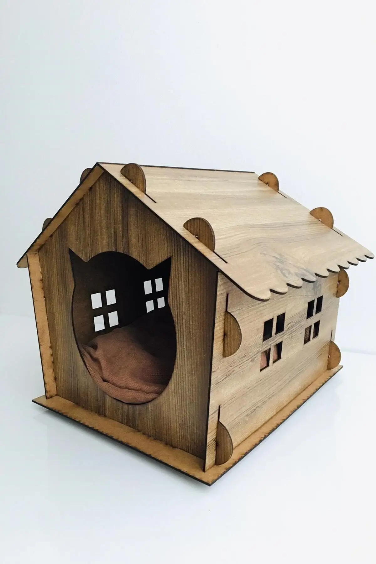 Wooden Cat House Decorative Cat Slot Cat Bed Cat House Cat Play Areas-Roofed Houses for Cats Playground Hot toy