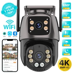 Ultra HD Smart WiFi Outdoor PTZ Camera with Dual Lens and AI Auto Tracking - 8MP Add 64G Card