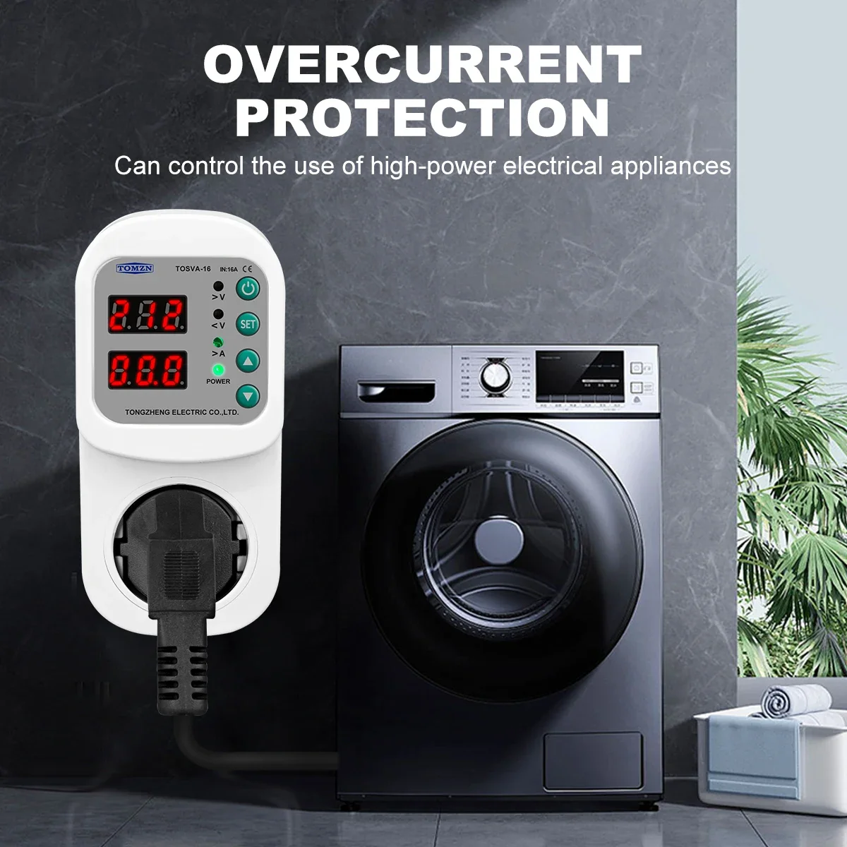 TOMZN Automatic Voltage Current Protector Socket AC 110V 220V Adjustable thumbnail 5